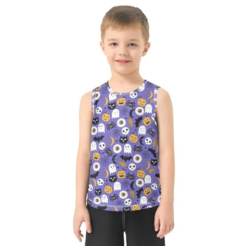Boys Halloween Tank Tops Kids Sleeveless T Shirts Quick Dry Sport Workout Active 3-15 Years2