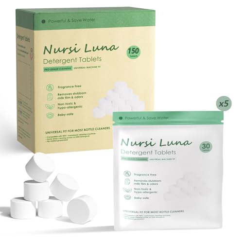 Nursi Luna Bottle Washer Detergent Tablets, 150 Count, Powerful Cleaning