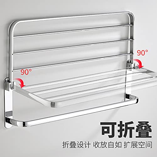 Porte-serviettes en acier inoxydable mural perforé double pliant Safehappy - 2