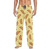 Hot Dog Yellow Mens Pajama Pants Lounge Bottoms Soft Sleep Pants L