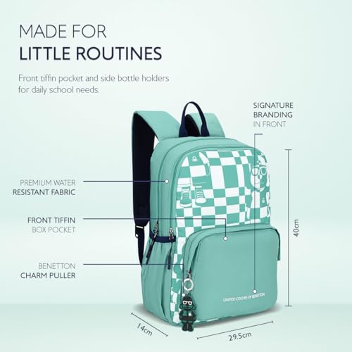 Image of United Colors of Benetton Unisex High-School Backpack SNOOPY | Printed Daypack with 2 Compartments, Airmesh Padding | Backpack for School Girls and Boys | 16L Capacity