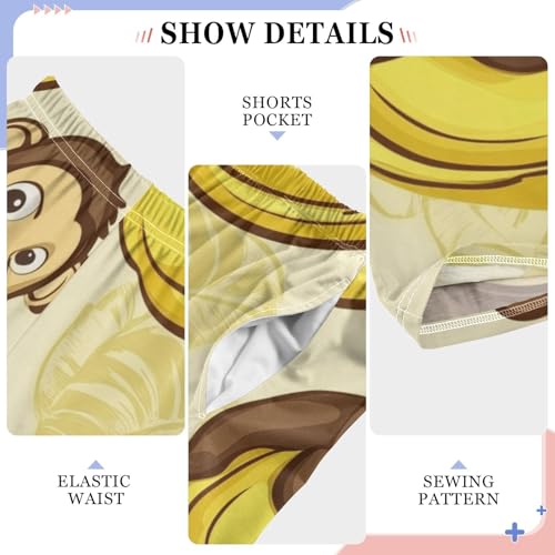 ZZXXB Monkey and Bananas Boys Long Pants Soft Trousers Elastic Waist Kids Lounge Bottoms with Pockets S-XL4