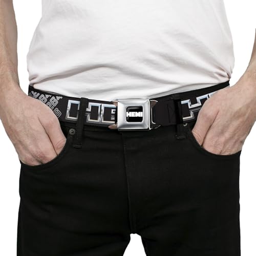 Cinturón Buckle-Down Hemi Bold de acero inoxidable negro estilo automoción 3