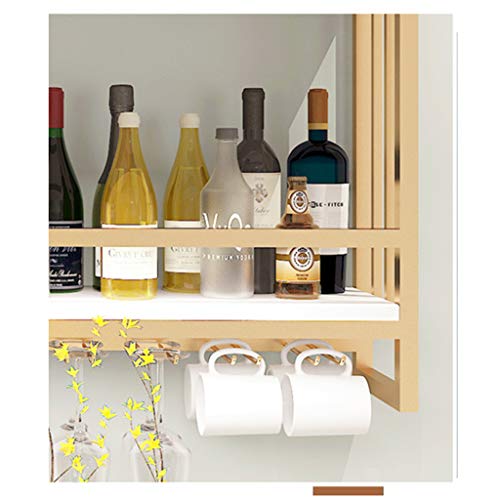 Étagère à vin rustique murale avec support de verre en métal durable - 4