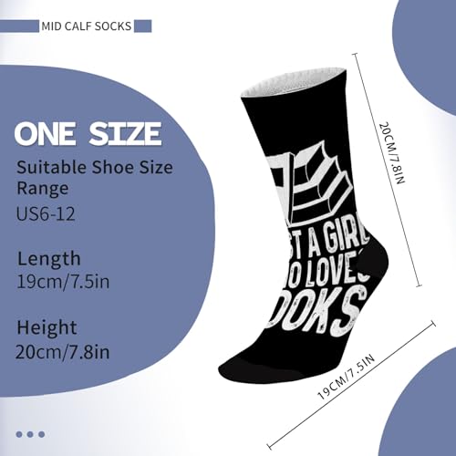 Just A Girl Who Loves Books Girls Crew Socks3