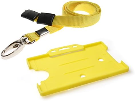 Customcard ltd® ID Card Holder and Lanyard Neck Strap with Lobster Metal Clip - Blue