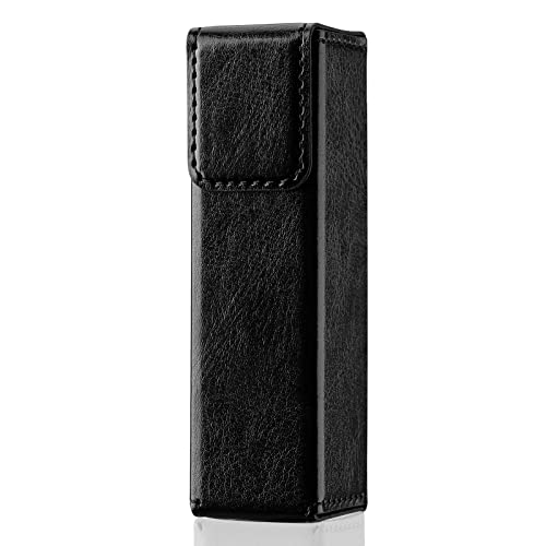 LISAPACK Estojo de couro para frasco de spray atomizador de perfume, Preto, Simples