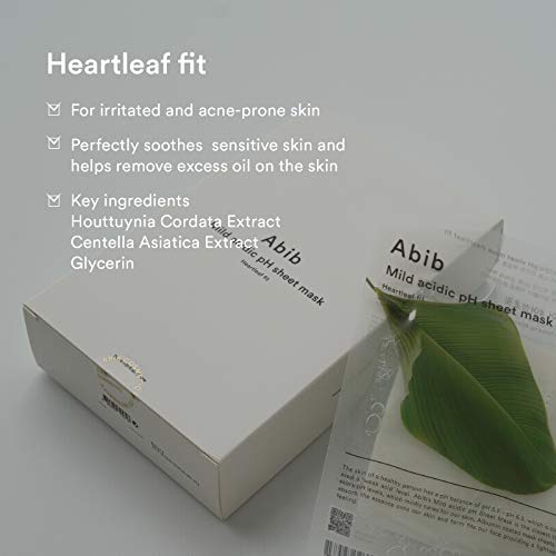Abib Mild Acidic Ph Sheet Mask Heartleaf Fit 30Ml (10Pcs) #TOP5