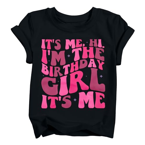 Image of LOTUCY Birthday Girl Outfit for Kids Its Me Hi Im The Birthday Girl Shirt | Birthday Party TopsToddler Kid Girls Tie Dye T-Shirt B-Day Gifts