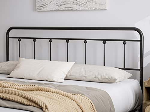 IKIFLY Metal California King Size Headboard, Adjustable Height, Farmhouse Victorian Style, Easy Assembly, Cal King Steel Headboard Only for Bedroom, Black - Thumbnail 3