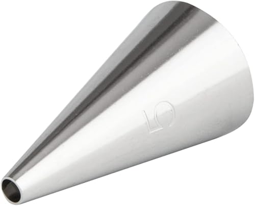 Miniatura 2 de Restaurantware Pastry Tek Punta de tubería, 1 punta redonda redonda para glaseado – # 5, resistente a la corrosión, punta de glaseado de acero