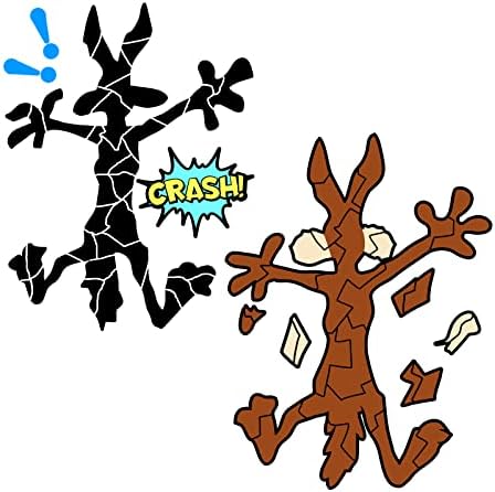 Scratch and Dent Fix Car Stickers, Funny Cartoon Coyote Splash Into Pieces, Bumper Stickers for Jeep, Van, Auto, Truck, Motorcycle, Laptop, Skateboard, Wall, Window Decals Band-Aid Stickers