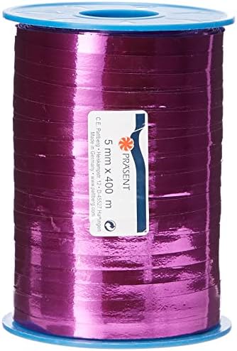 C.E. Pattberg Mexico Metallic Gift Ribbon Slate (Grey), 270 Yards of Balloonribbon for Gift Wrapping, 0.39 inches Width, Accessories for Decoration & Handicrafts, Decoration Ribbon for Presents