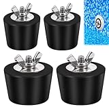 GOMETY 4 Stück Edelstahl Winterstopfen Pool, 1,25-1,5 Zoll / 32-38mm Pool Einlaufdüse Gummistopfen Verschlussstopfen mit Edelstahl-Flügelmutter Gegen Frostschäden an Schwimmbecken Abflussrohrleitungen