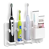 Este soporte para cepillos de dientes puede almacenar cepillos de dientes, maquinillas de afeitar, cepillos de maquillaje, pasta de dientes, cintas para el cabello y joyas. Guarde su espacio y haga que sus baños y baños estén ordenados. Todas las piezas se pueden desmontar y limpiar fácilmente.