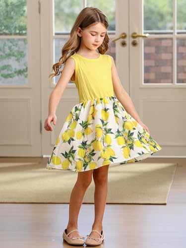 Bonny Billy Girl's Floral Print Cotton Beach Summer Tank Dresses2