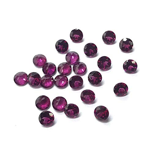 Rhodolite grenat naturel rond 5,5mm taillé en facettes pour création de bijoux