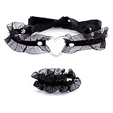 MILAKOO Black Punk Choker Charm Stretch Gothic Tattoo Chokers Necklace and Bracelet Set for Women