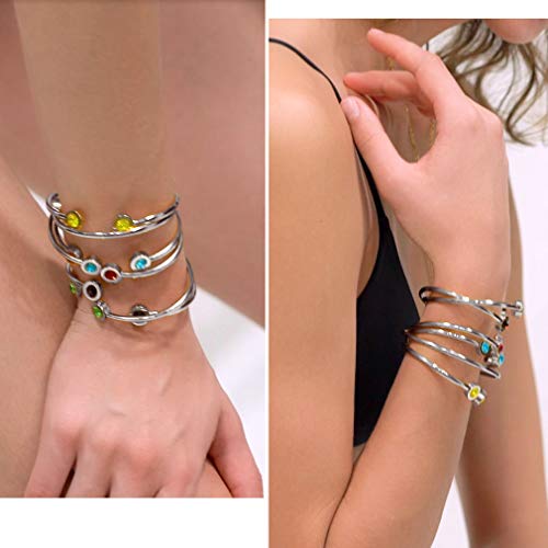 Prosteel April Birthstone Diamond Cuff Bracelet Stainless Steel Clear Crystal Bangle Bridesmaid Girls Women Jewelry Birthday Gift #TOP5