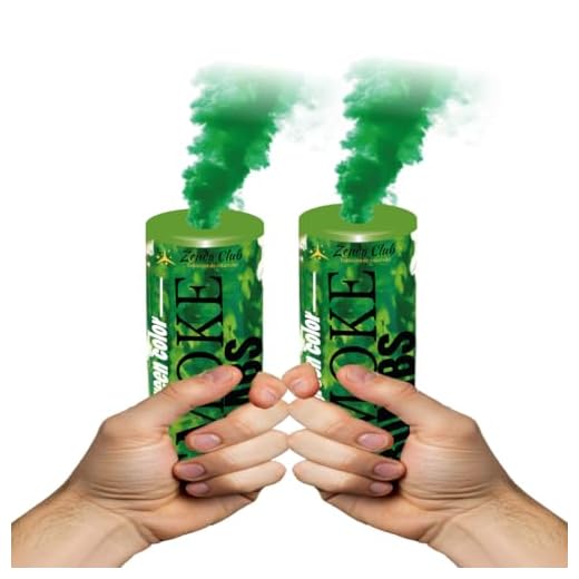 Juego de 2 Fumígenos de Mano ± 60 Segundos Verde – Disparo de Mecha – Fumígenos Coloridos a Mano – Categoría F1 – ZENDA CLUB®