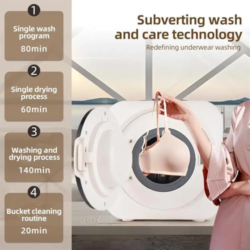 Mini machine à laver murale, essorage entièrement automatique, capacité de 3 kg, séchage à haute température 95 ℃, pour dortoir et appartements de voyage