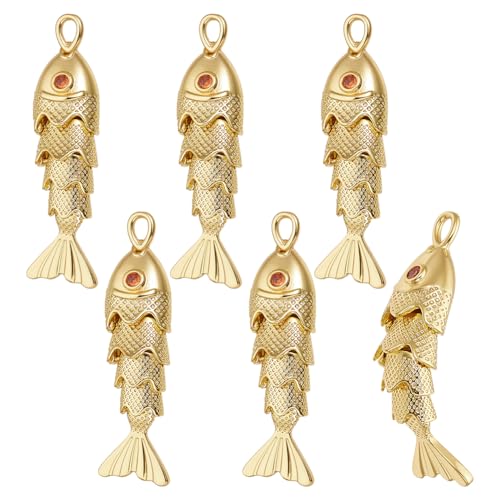 Breloques poisson strass et laiton plaqué or pour créer vos bijoux d'été