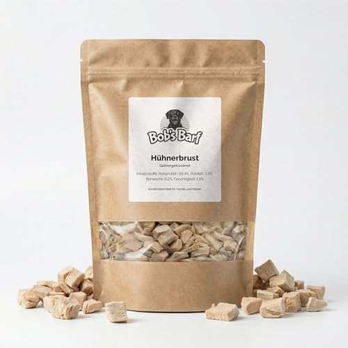 Hühnerbrustfilet Gefriergetrocknet für Hund und Katze, Proteinreich, Fettarm, Naturbelassen, Ohne Konservierungsstoffe, Premium Snack, Freeze Dried(1kg)