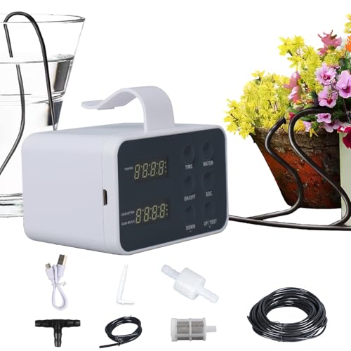 Fesatccoz Automatic Watering System Self Watering System for Plants For 15 Potted Plants DIY Drip Irrigation Kit QN~N15 Large Screen Display Smart Automatic Plant Waterer for Home Greenhouse Garden