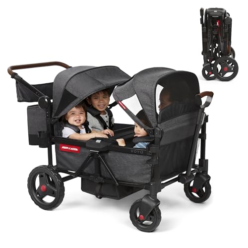 Radio Flyer Voya Quad Stroller Wagon, for Toddlers and Kids...