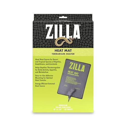 Zilla Heat Mat, Terrarium Heater for Reptiles, Snakes (Ball Pythons, Corn Snakes), Leopard Geckos, Tortoises, Amphibians and Arachnids, Medium, Fits 30-40 Gallon, 16 Watt by Zilla - Used condition - US$23.13