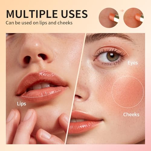NICEFACE Color Changing Lipstick - Lip and Cheek Stain with pH-Activated Formula for Custom Color, Long-Lasting & Hydrating Botanical Oils, Softens Lips and Cheeks with Plant Extracts (Peach) - Thumbnail 4