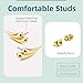 14K Gold Filled Stud Earrings for Women Non Tarnish - Trendy Gold Statement Earrings Hypoallergenic - Dainty Gold Stud Earrings Gift for Sensitive Ears