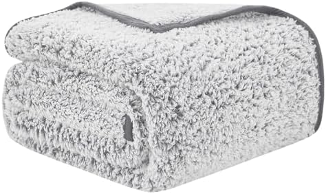 EMME Kuscheldecke Sherpa Decke 230x230 Dicke Warm Flauschig Grau Sofadecke | OEKO-TEX Zertifiziert Mit 3D-Touch-Erlebnis Als Überwurfdecke Couchdecke Sofadecke Wohndecke Für Erwach