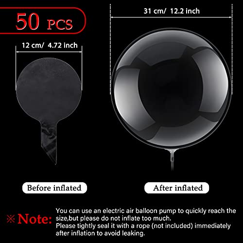 Image of 50 Pcs Clear Bubble Bobo Balloons Burbuja Transparent Clear Balloons for Christmas Wedding Birthday Indoor Outdoor Party Decoration(12 Inch)