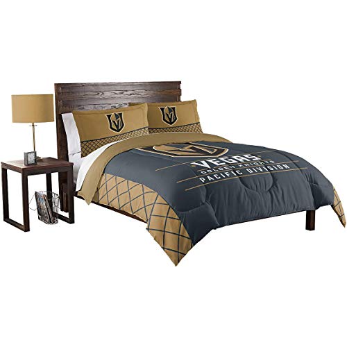 Northwest NHL Vegas Golden Knights Comforter and Sham Set, Full/Queen, Draft