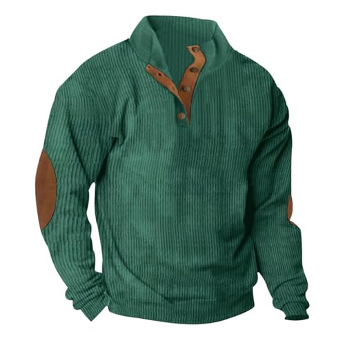 Men's Corduroy Stand up Collar Pullover, Autumn and Winter Outdoor Loose Pullover, Casual Sportswear