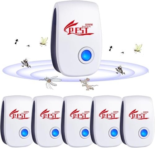 Ultrason Anti Moustique, 6 pcs Répulsif Ultrasonique Anti-Rongeurs Insectes Ultrason Souris et Rats, Intérieur Prise et diffuseur Anti Moustique Electrique...