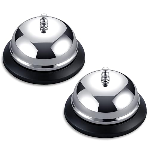 JawDrow 2-Pack Call Bell 3.3Inch Stainless Steel Service Bell