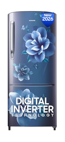 Image of Samsung 183 L, 3 Star, Digital Inverter, Direct-Cool Single Door Refrigerator (RR20H2723CU /NL, Camellia Blue, Single Touch Defrost, 2026 Model)