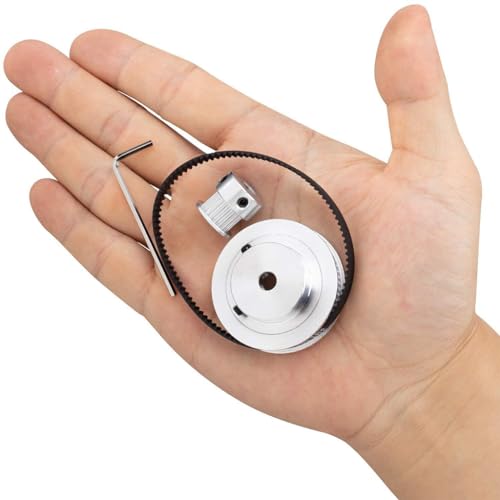 Serplex® GT2 Synchronous Wheel 20 & 60 Teeth 5mm Bore, Aluminum Timing Pulley with Length 200mm Width 6mm Belt for 3D Print Projects, Synchronous Wheel for 3D Printer Timing Pulley Printer