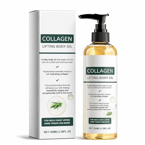 CWYRLTKA Collagen Lifting Body Oil for Skin Tightening, Post Shower Hydrating & Moisturizing Collagen Oil for Women & Men, Softens Crepey Skin, All Skin Types, 3.38 Fl Oz