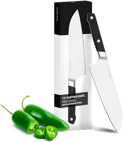 Misen Japanese Santoku Chef Knife - 7.5 Inch High Carbon Stainles...