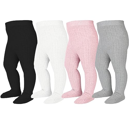 Image of Mini angel Baby Tights Cable Knit Tights Baby Leggings Seamless Cotton Stockings Pantyhose 3/4 Pack for Infants Toddlers 0-5T