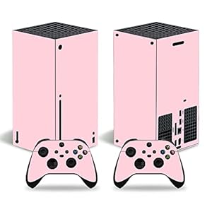 Skin Sticker for Xbox Series X Console and Controllers, Video Game Console Vinyl Decal Protective Wrap Cover Compatible with Xbox Series X Skin Set(Pink)