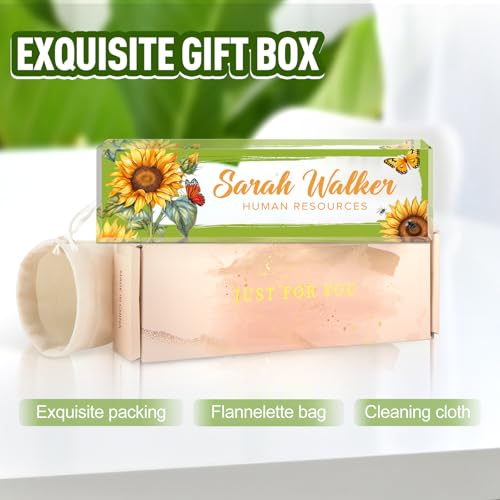 Image of Name Plate for Desk, Desk Name Plate Personalized, Office Decor for Women Men, Acrylic Desktop Accessories, Office Appreciation Gifts for Boss Social Workers Nurse Teacher Employee (Sunflowers)