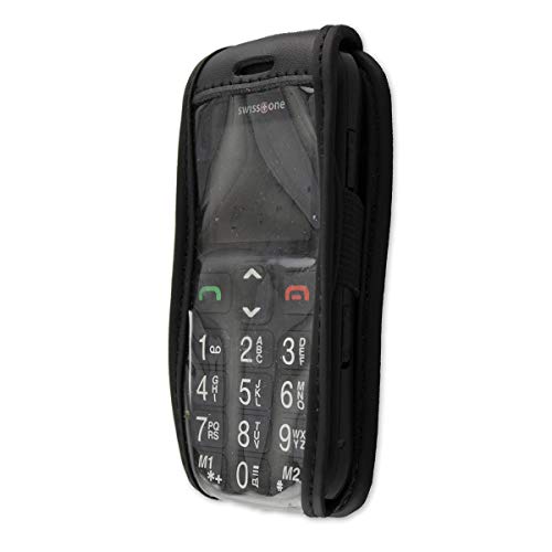 caseroxx Leather-Case with belt clip compatible with Swisstone BBM 320C made from genuine leather