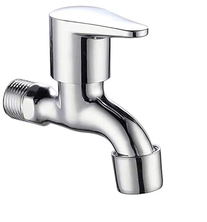 Metwin Stainless Steel Bib Cock Tap for Bathroom Kitchen Chrome Plated (Pack of 1)