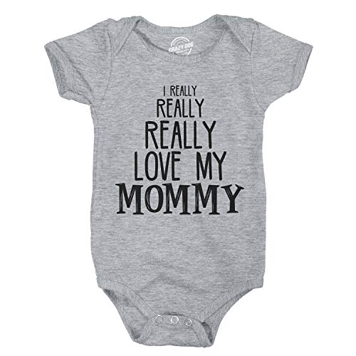 Crazy Dog T-Shirts Baby Really Really Love My Mommy Cute Fun