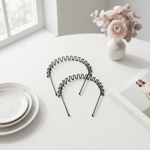 Image of Glaze Non-Slip Metal Zigzag Pack of 2 for Men & Women Hair Band