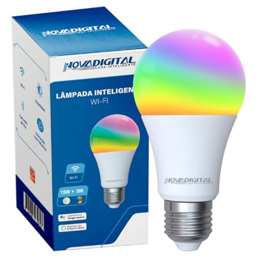 Lampada De Led Inteligente Nova Digital rgb Wifi 15w E27